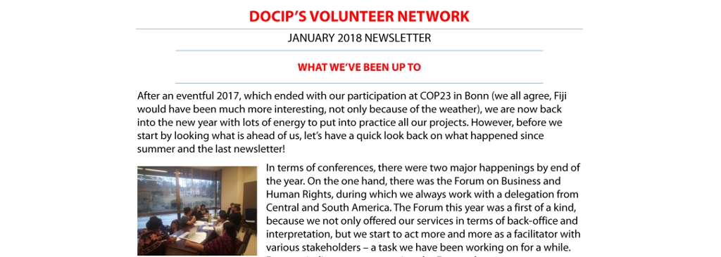 Volunteer newsletter